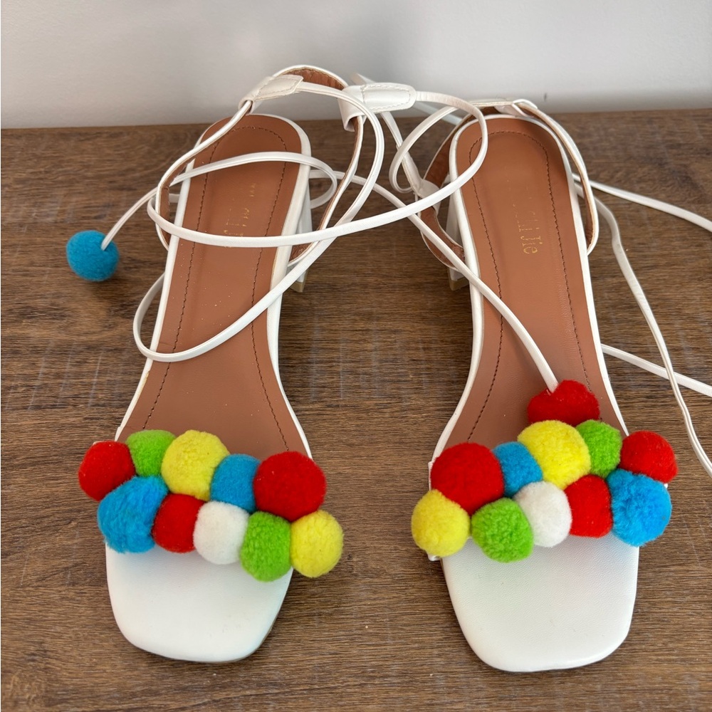 Colorful Pom Pom Women's Sandals